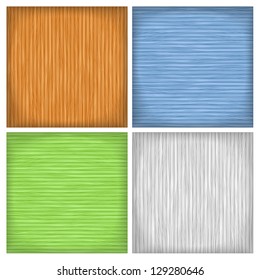 Set of four colored wood background, vector eps10 illustration