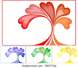 set of four colorful abstract composition on a white background