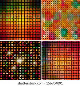 Set of four colorful abstract geometric background.