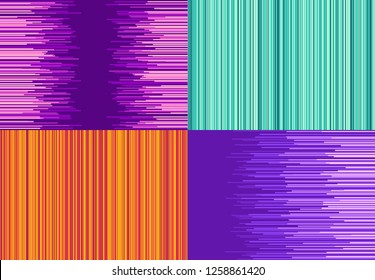 Set of four colorful background with straight lines. Vector illustration.
