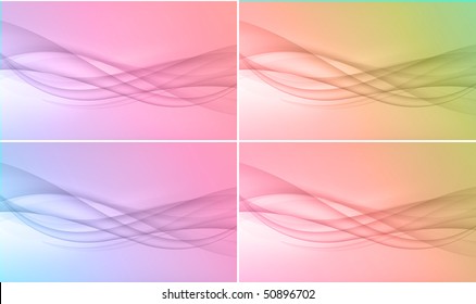 Set of four colorful backgrounds