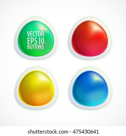 Set of four colorful buttons. Vector buttons. Vector illustration for your graphic design. 