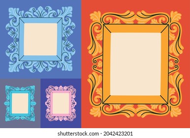 ensemble de quatre cadres colorés