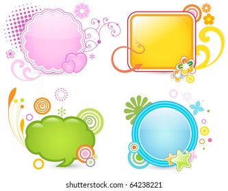 Set of four colorful frames