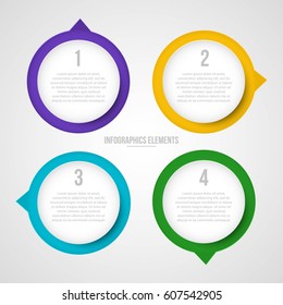 Set of Four Colorful Infographics Elements. Vector.