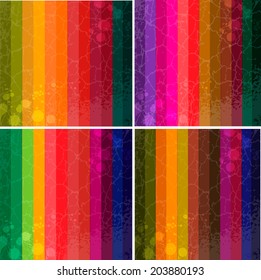 Set of four colorful line background.Strips background can be used for wallpaper, web page background,surface textures and so on