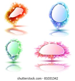 Set of four colorful pointers or banners