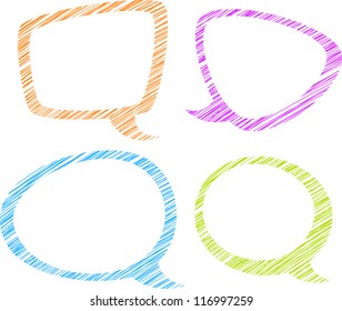 Set of four colorful speech bubbles. Vector illustration