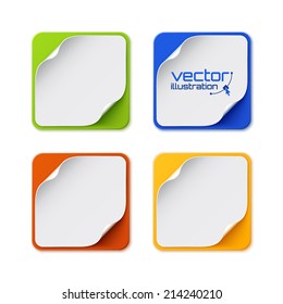 Set of four colorful square banners. Vector illustration