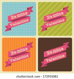 A set of four colorful Valentine greeting cards