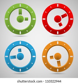 Set of Four Colorful Vector Clocks