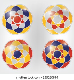 Set of four colorful vector ornaments