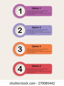 Set of four colourful infographics options banner or template for your design