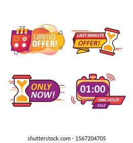 Set of four countdown banner collection sales