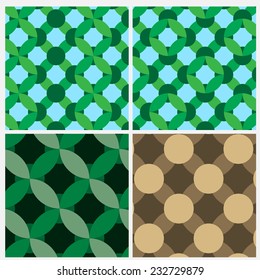 Set of four cross oval pattern