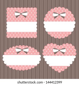 Set of four cut labels