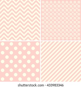 Set of four cute backgrounds in pastel colors ideal for baby shower