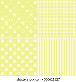 Set of four cute retro backgrounds in green colors ideal for baby shower