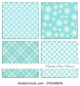 Set of four cute retro patterns ideal as baby shower background
