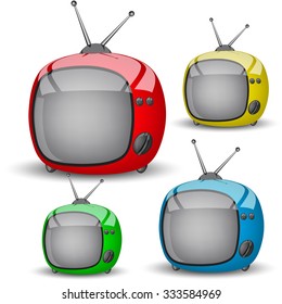 set of four cute TV