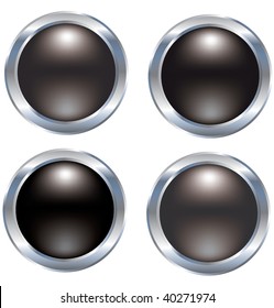Set of four dark pearl shining buttons