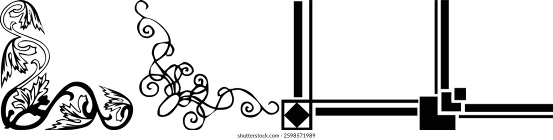 Set of Four Decorative Corner Designs