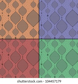 Set of four decorative seamless