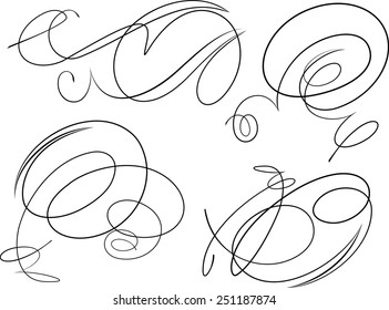 Set of four decorative swirls