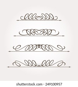 Set of four design elements and page decorations. Vector illustration