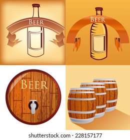 a set of four different backgrounds with text, bottles and barrels
