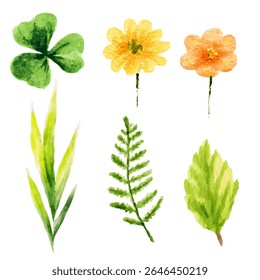 a set of four different colored flowers
