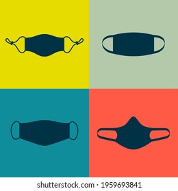 Set of four different face masks
