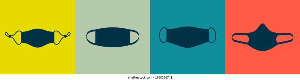 Set of four different face masks