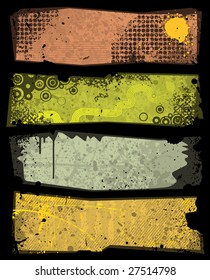 A set of four different grunge banners. Also available as bitmap (jpg): Image ID 27514801
