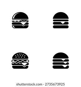 A set of four different hamburger icons in black and white