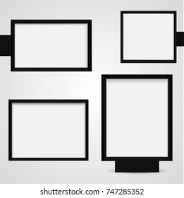 Set of Four Different Realistic Lightboxes, or Signboards. Vector 