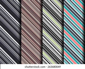 Set of four different seamless dark diagonal patterns. Background for applications or wallpaper for web.  Can be used in the design of flyers, postcards, business cards and prints.