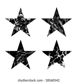 Set of four different stars for your designs, fully editable