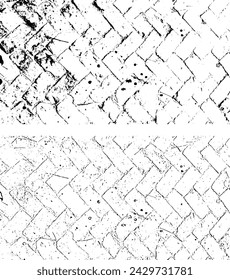 a set of four different textures of a brick wall, grunge texture background black and white color with old bricks wall texture Vintage old brick floor