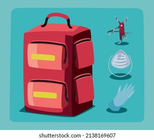set of four disaster preparedness icons