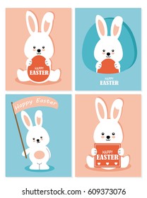 Set four easter greeting cards