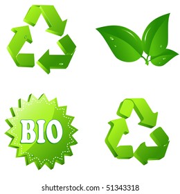 Set of four eco signs