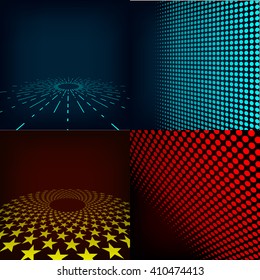 Set of four editable images