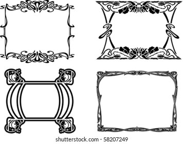 Set Of Four Elegance Baroque Black Frames