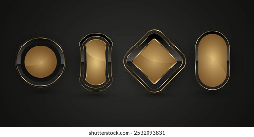 Set of four elegant buttons vector. A collection of 4 premium buttons vector, illustration are on the dark gradient background design