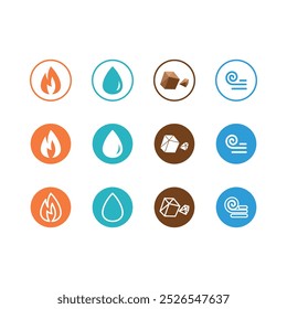 set of Four element icons