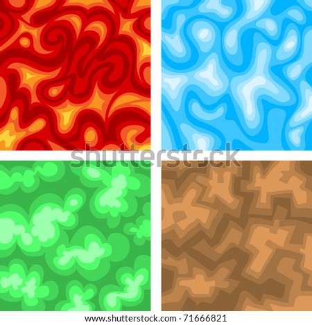 set four elemental background fire water stock vector royalty free elemental background
