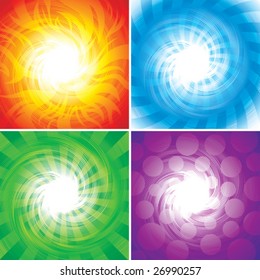 Set of Four elements background. Vector illustration layered.