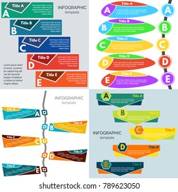 Set of four  elements of infographic design. Step by step infographic design template. Vector illustration
