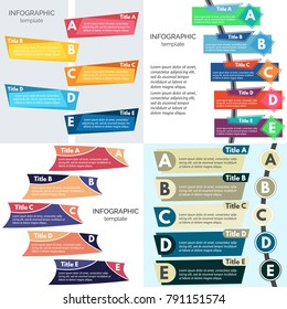 Set of four  elements of infographic design. Step by step infographic design template. Vector illustration
